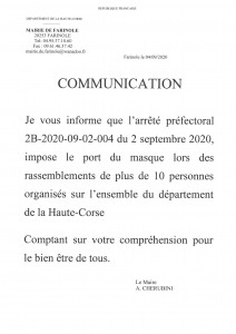 COMMUNICATION DU MAIRE